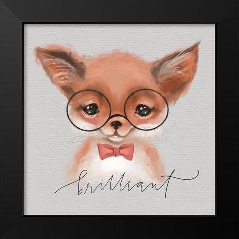 Brilliant Fox Black Modern Wood Framed Art Print by Wieners, Valerie