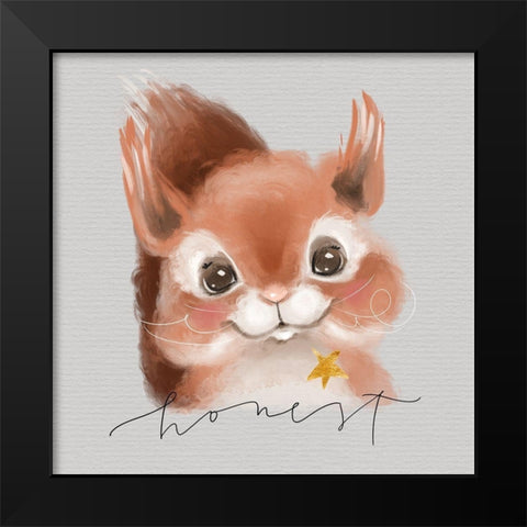 Honest Squirrel Black Modern Wood Framed Art Print by Wieners, Valerie