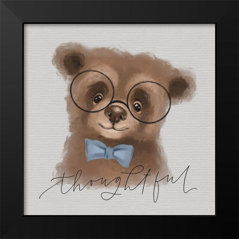 Thoughtful Bear Black Modern Wood Framed Art Print by Wieners, Valerie