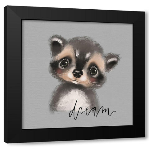 Dream Raccoon Black Modern Wood Framed Art Print by Wieners, Valerie
