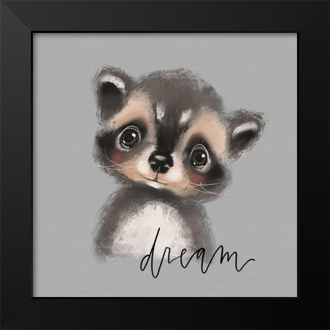 Dream Raccoon Black Modern Wood Framed Art Print by Wieners, Valerie