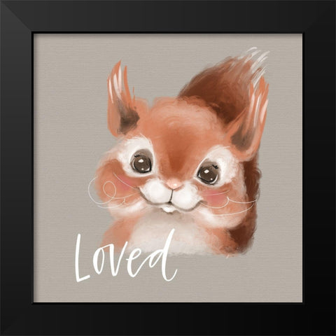 Loved Squirrel Black Modern Wood Framed Art Print by Wieners, Valerie