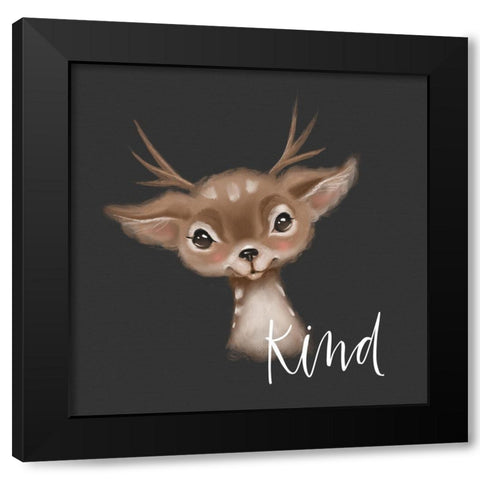 Kind Deer Black Modern Wood Framed Art Print with Double Matting by Wieners, Valerie