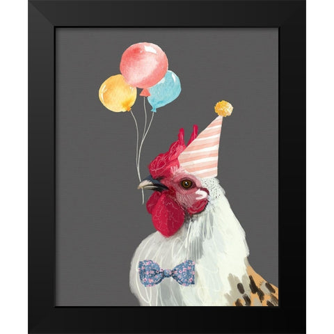 Rooster Bday Black Modern Wood Framed Art Print by Wieners, Valerie