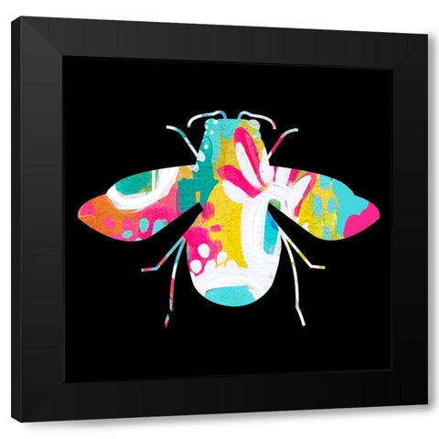 Bee Black Modern Wood Framed Art Print with Double Matting by Wieners, Valerie