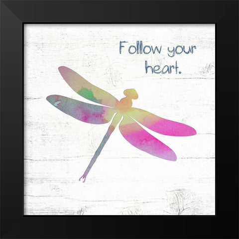 Follow Your Heart Black Modern Wood Framed Art Print by Wieners, Valerie