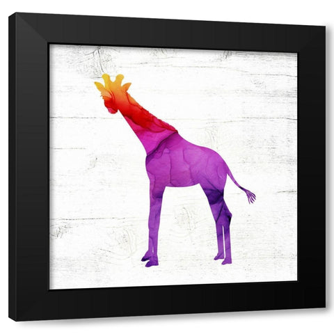 Giraffe Black Modern Wood Framed Art Print with Double Matting by Wieners, Valerie