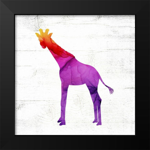 Giraffe Black Modern Wood Framed Art Print by Wieners, Valerie