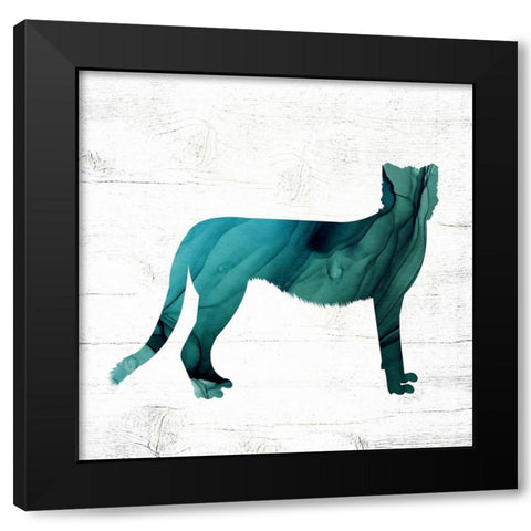 Cheetah Black Modern Wood Framed Art Print with Double Matting by Wieners, Valerie
