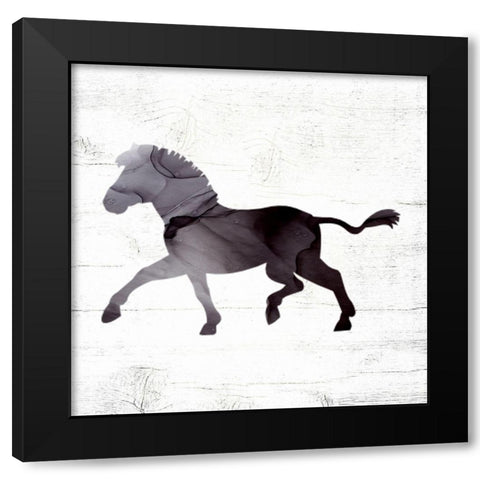 Zebra Black Modern Wood Framed Art Print by Wieners, Valerie