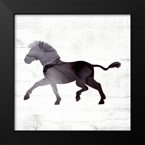 Zebra Black Modern Wood Framed Art Print by Wieners, Valerie