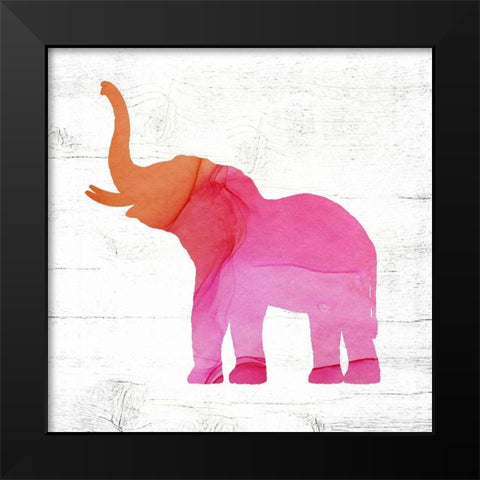 Elephant Black Modern Wood Framed Art Print by Wieners, Valerie