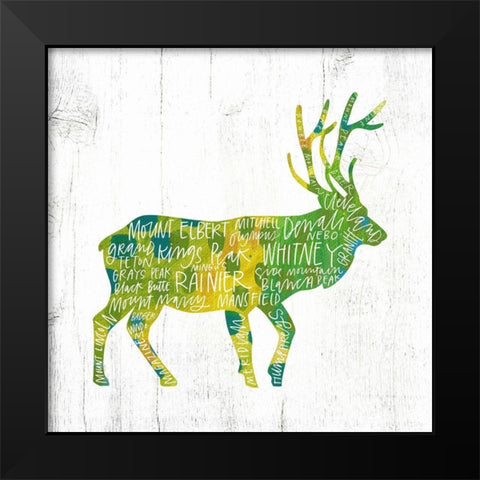 Elk Black Modern Wood Framed Art Print by Wieners, Valerie
