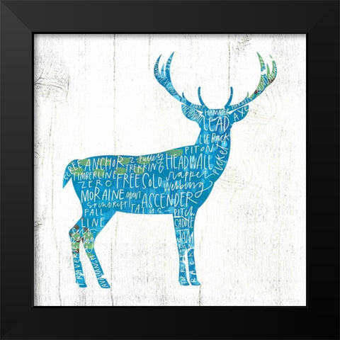 Deer Black Modern Wood Framed Art Print by Wieners, Valerie