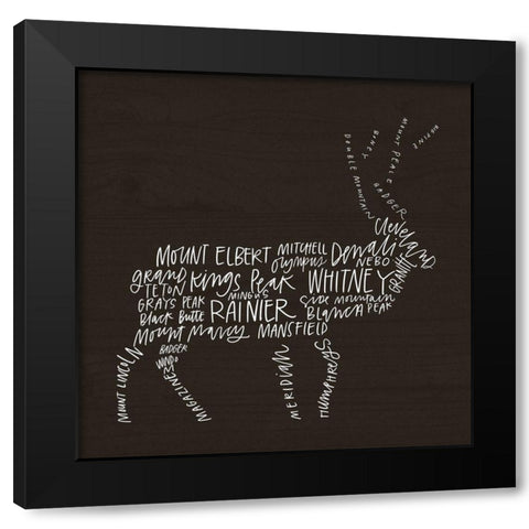 Elk Lodge Black Modern Wood Framed Art Print with Double Matting by Wieners, Valerie