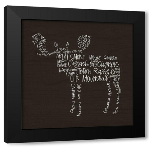 Moose Lodge Black Modern Wood Framed Art Print with Double Matting by Wieners, Valerie
