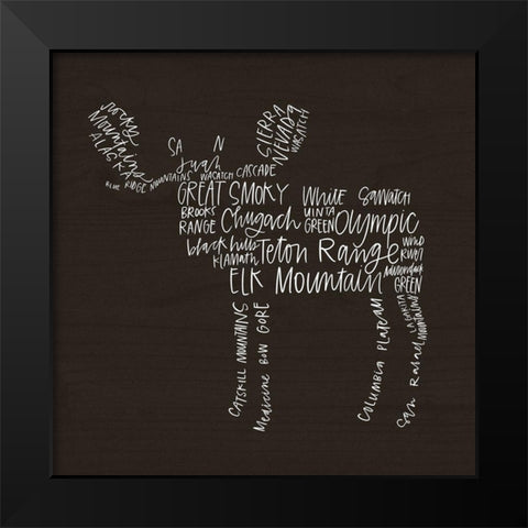 Moose Lodge Black Modern Wood Framed Art Print by Wieners, Valerie