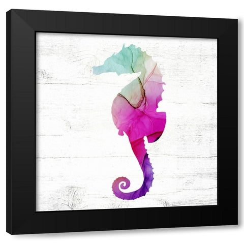 Seahorse Black Modern Wood Framed Art Print by Wieners, Valerie