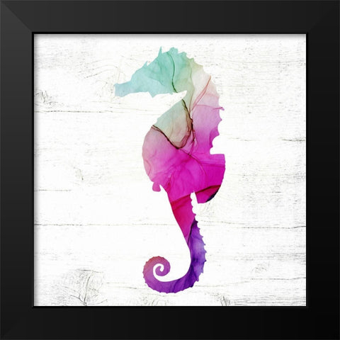 Seahorse Black Modern Wood Framed Art Print by Wieners, Valerie