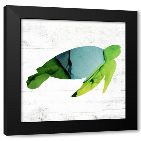 Sea Turtle Black Modern Wood Framed Art Print by Wieners, Valerie