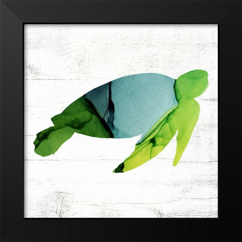 Sea Turtle Black Modern Wood Framed Art Print by Wieners, Valerie