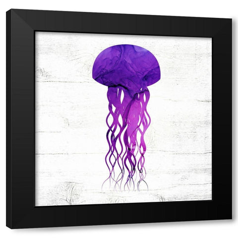 Jelly Fish Black Modern Wood Framed Art Print with Double Matting by Wieners, Valerie