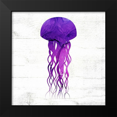 Jelly Fish Black Modern Wood Framed Art Print by Wieners, Valerie