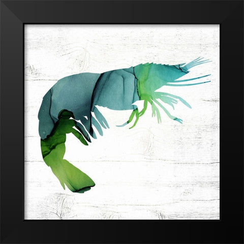 Shrimp Black Modern Wood Framed Art Print by Wieners, Valerie