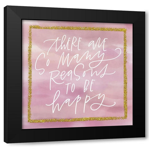 Happy   Black Modern Wood Framed Art Print with Double Matting by Wieners, Valerie