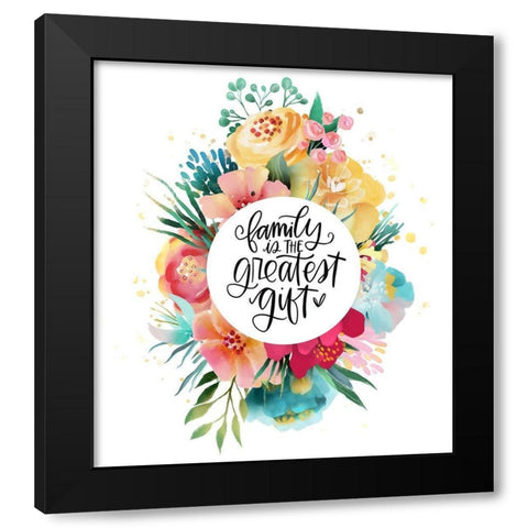 Family Black Modern Wood Framed Art Print by Wieners, Valerie