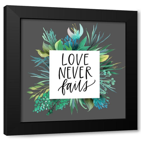 Love Never Black Modern Wood Framed Art Print by Wieners, Valerie
