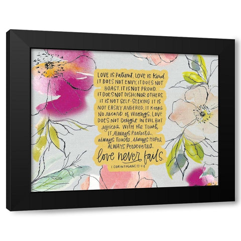 Love is Patient Black Modern Wood Framed Art Print by Wieners, Valerie