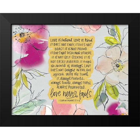 Love is Patient Black Modern Wood Framed Art Print by Wieners, Valerie