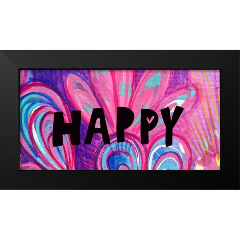 Happy   Black Modern Wood Framed Art Print by Wieners, Valerie
