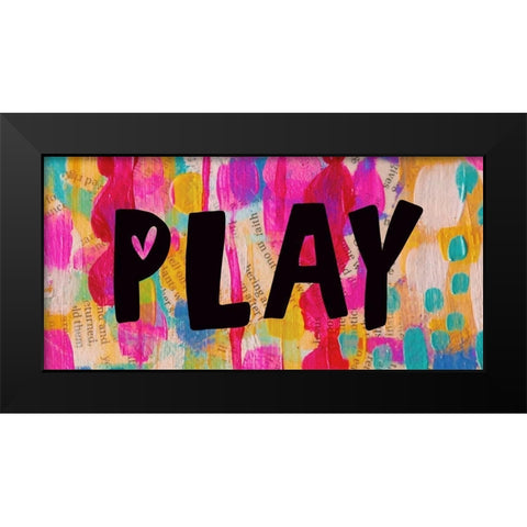Play Black Modern Wood Framed Art Print by Wieners, Valerie
