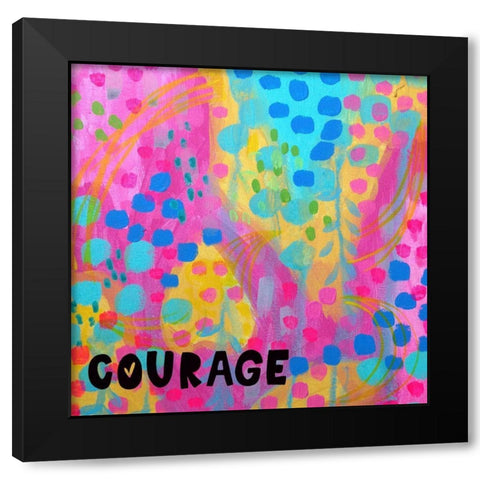 Courage Black Modern Wood Framed Art Print by Wieners, Valerie