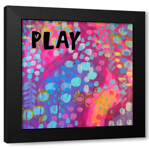 Play Black Modern Wood Framed Art Print by Wieners, Valerie