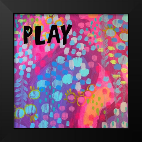 Play Black Modern Wood Framed Art Print by Wieners, Valerie