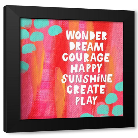 Words of Play Black Modern Wood Framed Art Print with Double Matting by Wieners, Valerie
