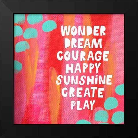 Words of Play Black Modern Wood Framed Art Print by Wieners, Valerie