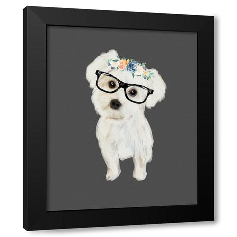 Morkie Black Modern Wood Framed Art Print by Wieners, Valerie