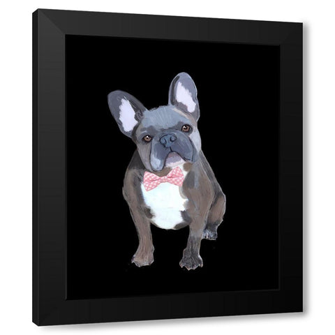 Gingham Bow Black Modern Wood Framed Art Print with Double Matting by Wieners, Valerie