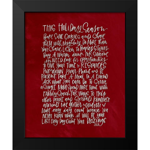 Holiday Season Black Modern Wood Framed Art Print by Wieners, Valerie