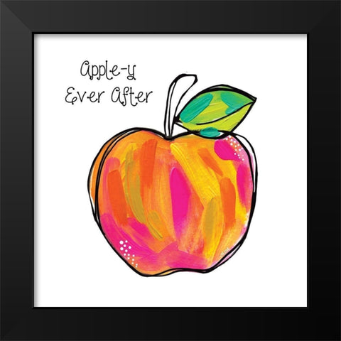 Apple Black Modern Wood Framed Art Print by Wieners, Valerie