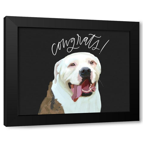 Congrats Black Modern Wood Framed Art Print by Wieners, Valerie
