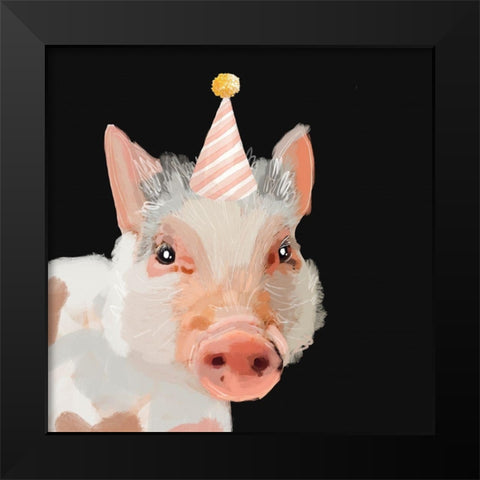 Pig Black Modern Wood Framed Art Print by Wieners, Valerie