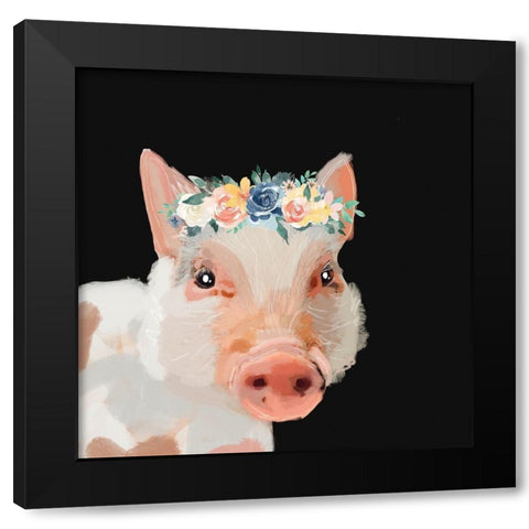 Pig II Black Modern Wood Framed Art Print with Double Matting by Wieners, Valerie
