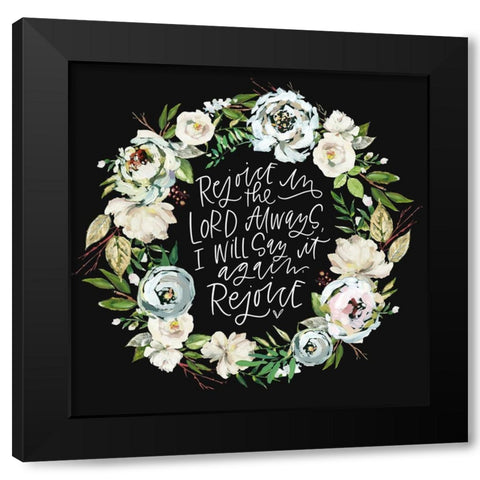 Rejoice Black Modern Wood Framed Art Print with Double Matting by Wieners, Valerie