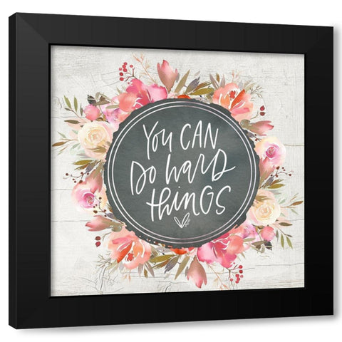 Hard Things Black Modern Wood Framed Art Print by Wieners, Valerie