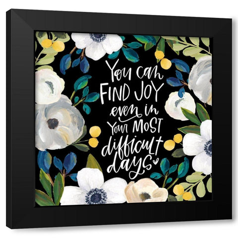 Joy Black Modern Wood Framed Art Print by Wieners, Valerie